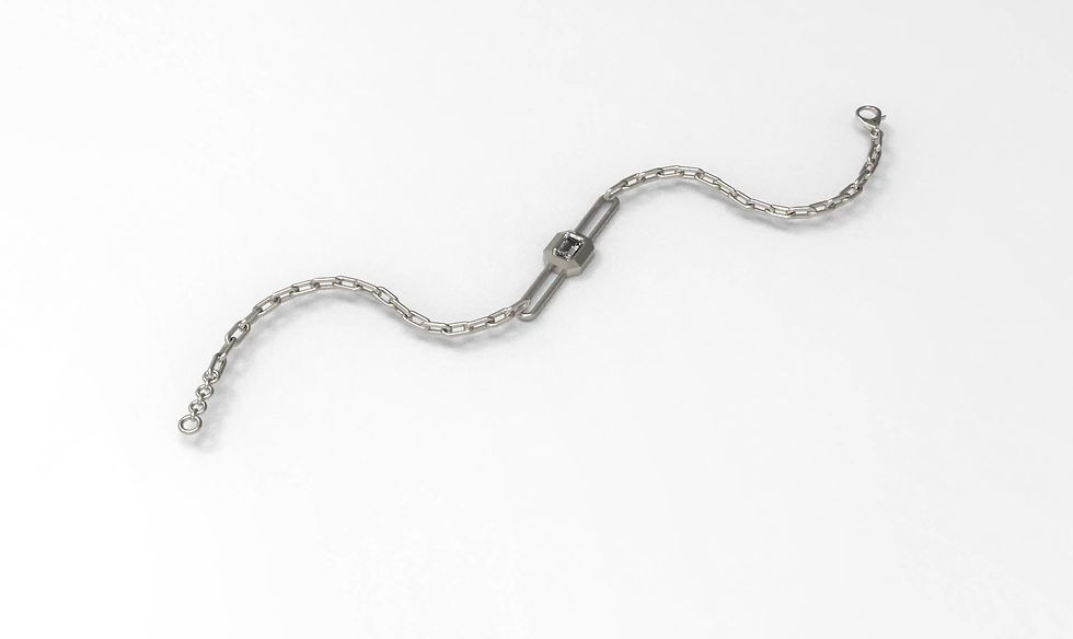 Thumbnail: The O Bracelet with an Emerald Solitaire diamond
