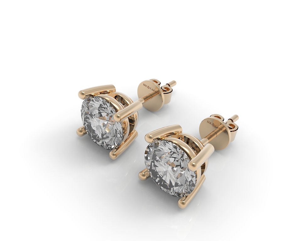 Thumbnail: Six Carat Collection - Six Carats Round Brilliant Diamond Earrings with 4 Prongs