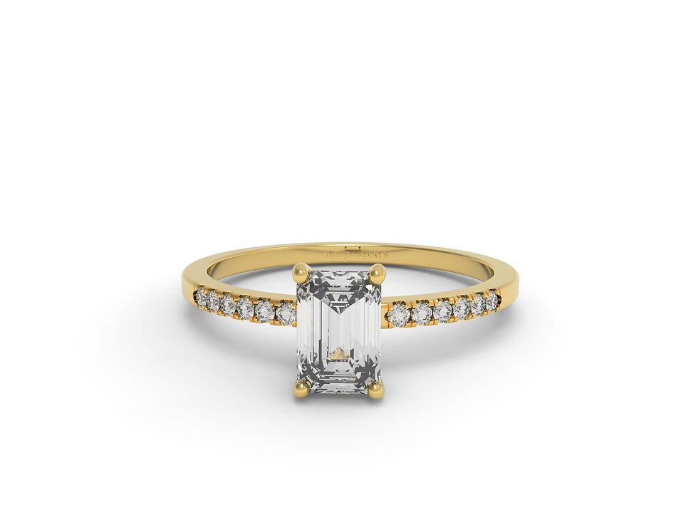 Thumbnail: Six Carat Collection - Six Carat Emerald-Cut Diamond Ring W Side Stones