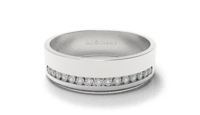 Thumbnail: Embedded Diamond Band Wedding Ring