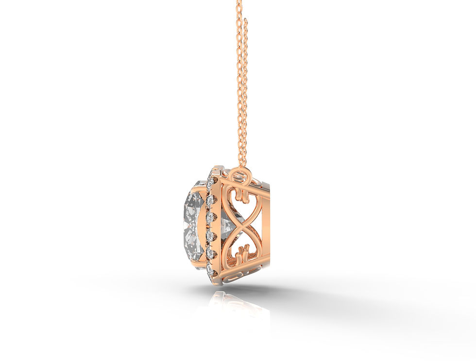 Thumbnail: Six Carat Collection -  Six Carat Cushion Diamond Halo Pendant