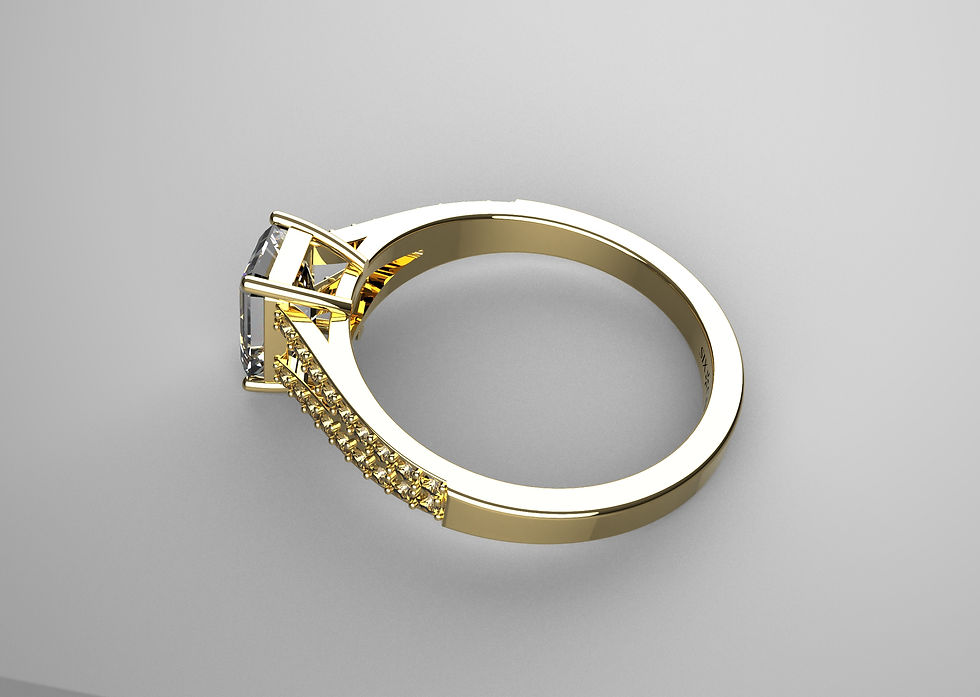 Thumbnail: Six Carat Collection - A Six Carat Emerald Diamond with Split Shank/Diamonds