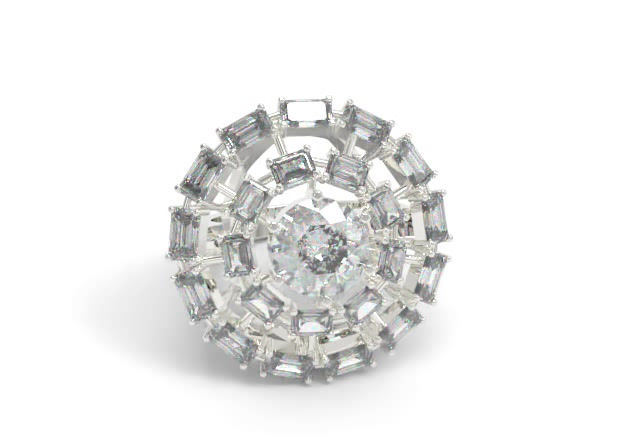 Thumbnail: The Supernova Ring with Round Brilliant & Emerald Lab-Grown Diamond