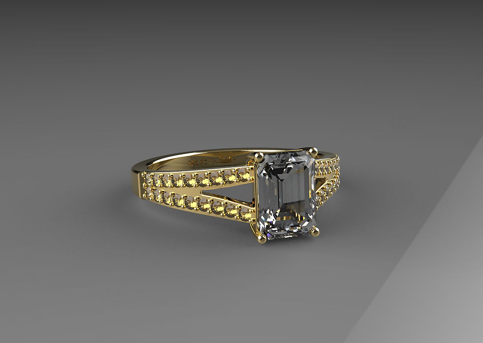 Thumbnail: Six Carat Collection - A Six Carat Emerald Diamond with Split Shank/Diamonds