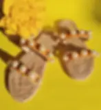 Straw Pearl Leather Sandals
