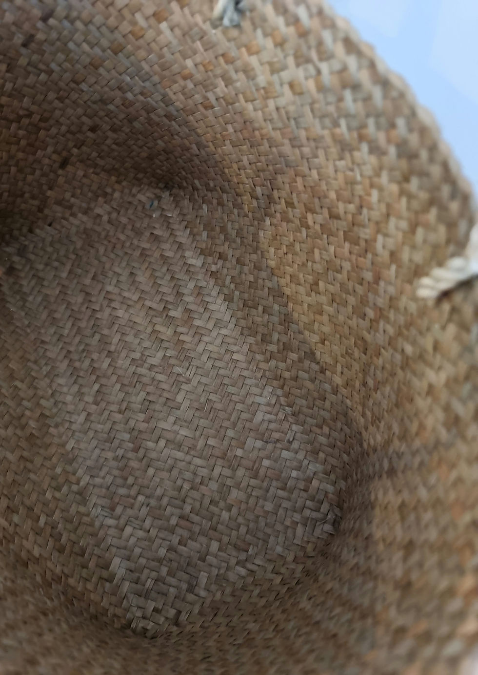Thumbnail: Wicker bag with leather handles.