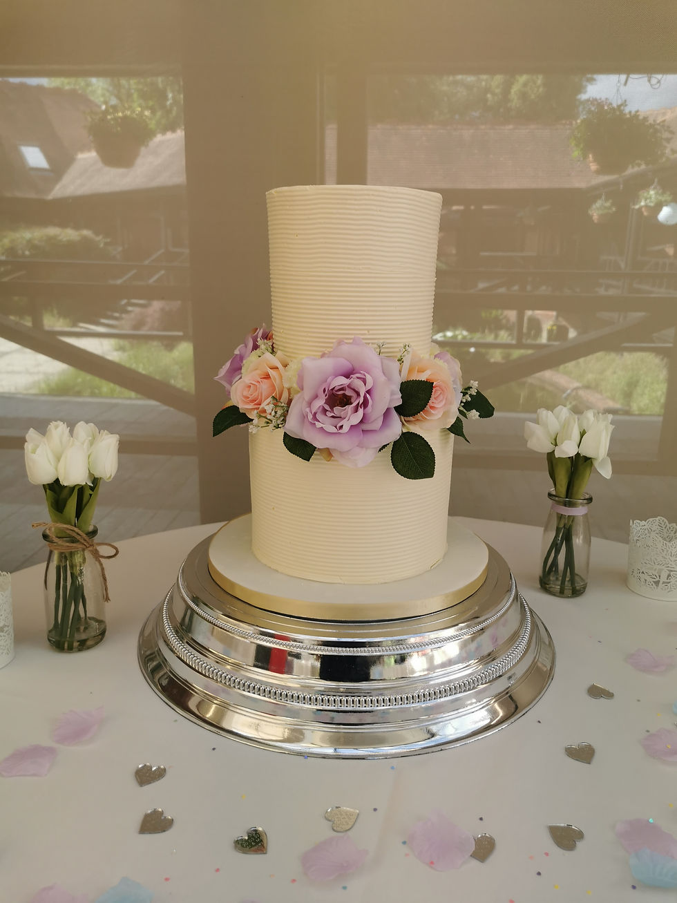 Combed Buttercream Wedding Cake