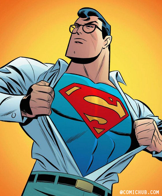 Une illustration de Superman qui dĂ©chire ses vĂȘtements pour rĂ©vĂ©ler le S de Superman, le super hĂ©ros populaire de Comics