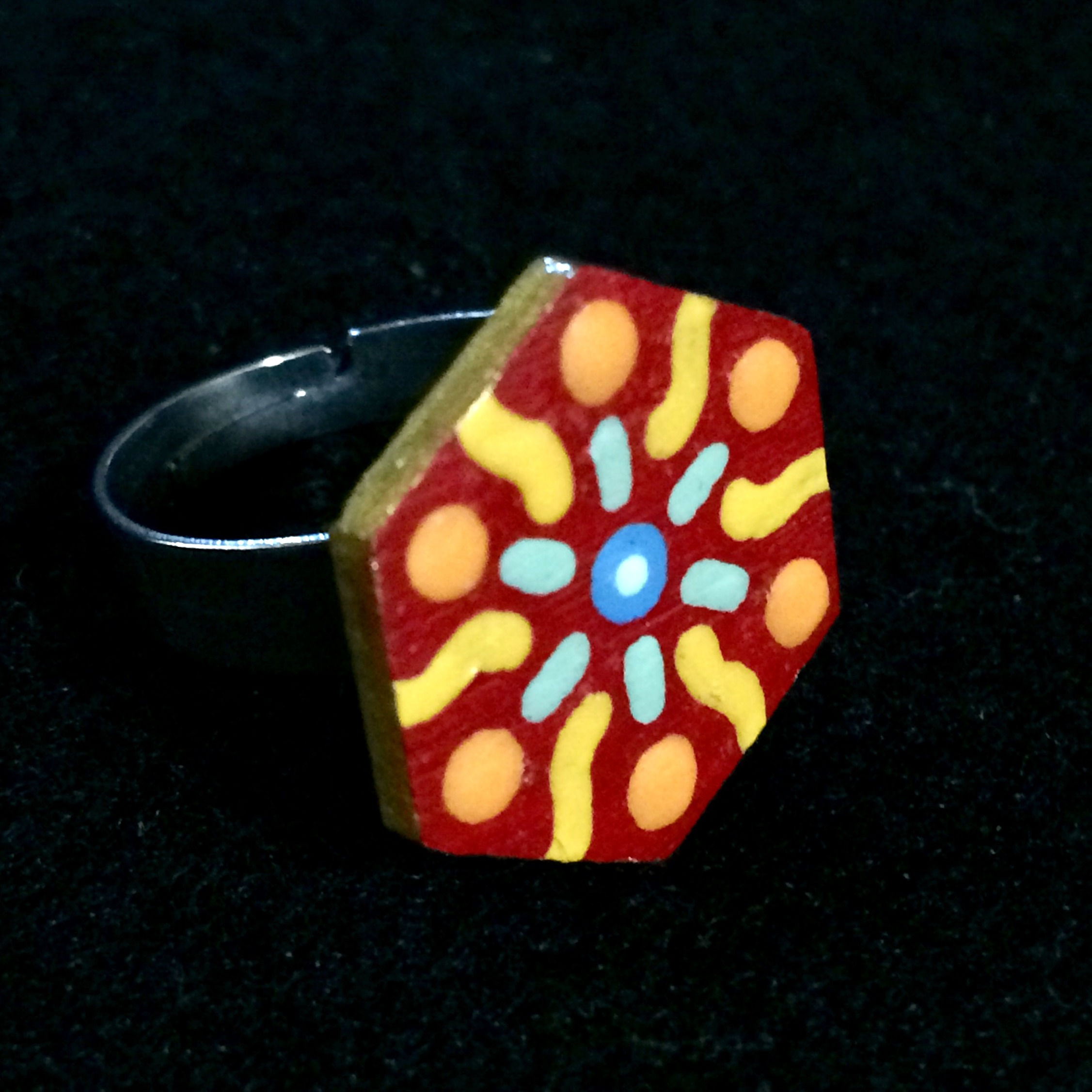 Bague #30 - Mandala Hexagonal 0,75"