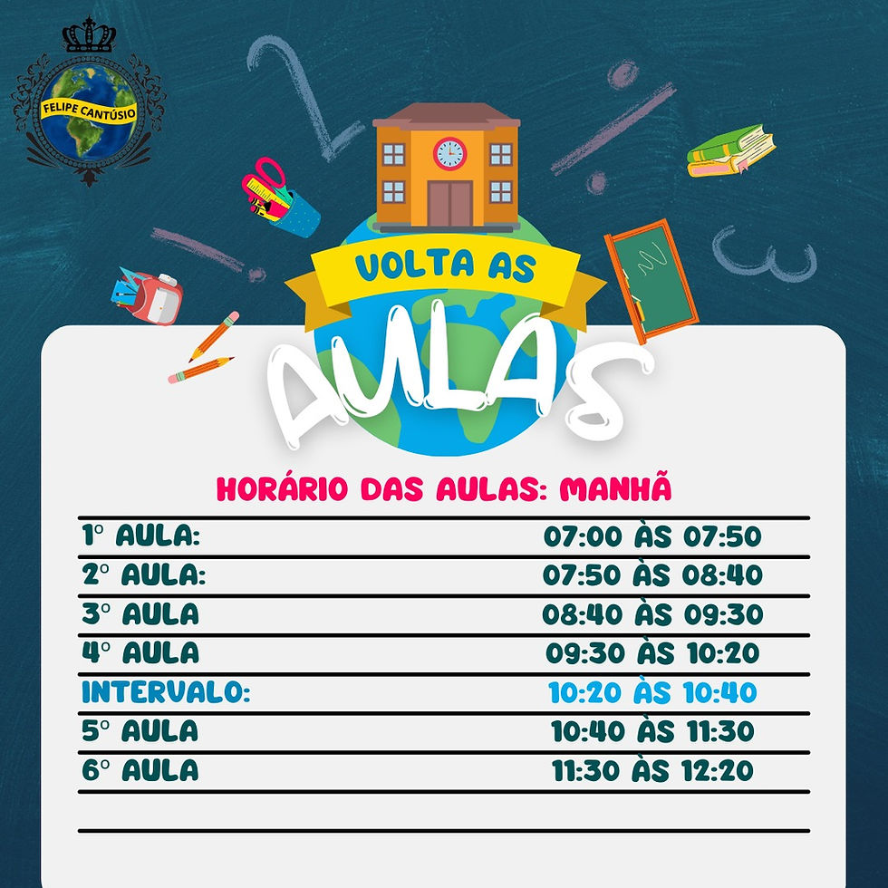 Novos horários de aula 