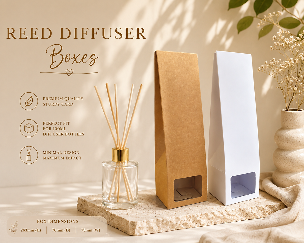 100ml Reed Diffuser Packaging Boxes | Kraft & White | TerraSana