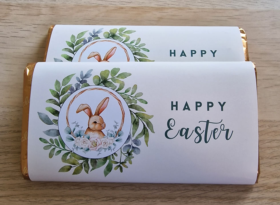 Thumbnail: Easter personalised chocolate bar wrapper gift