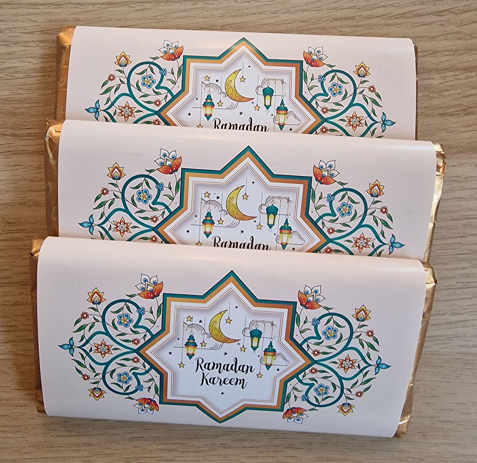 Thumbnail: Ramadan Kareem chocolate bar wrapper gift
