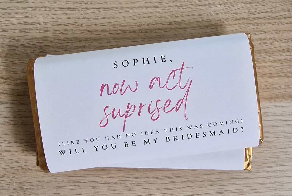 Thumbnail: Bridesmaid proposal Gift, Personalised Chocolatebar/wrapper