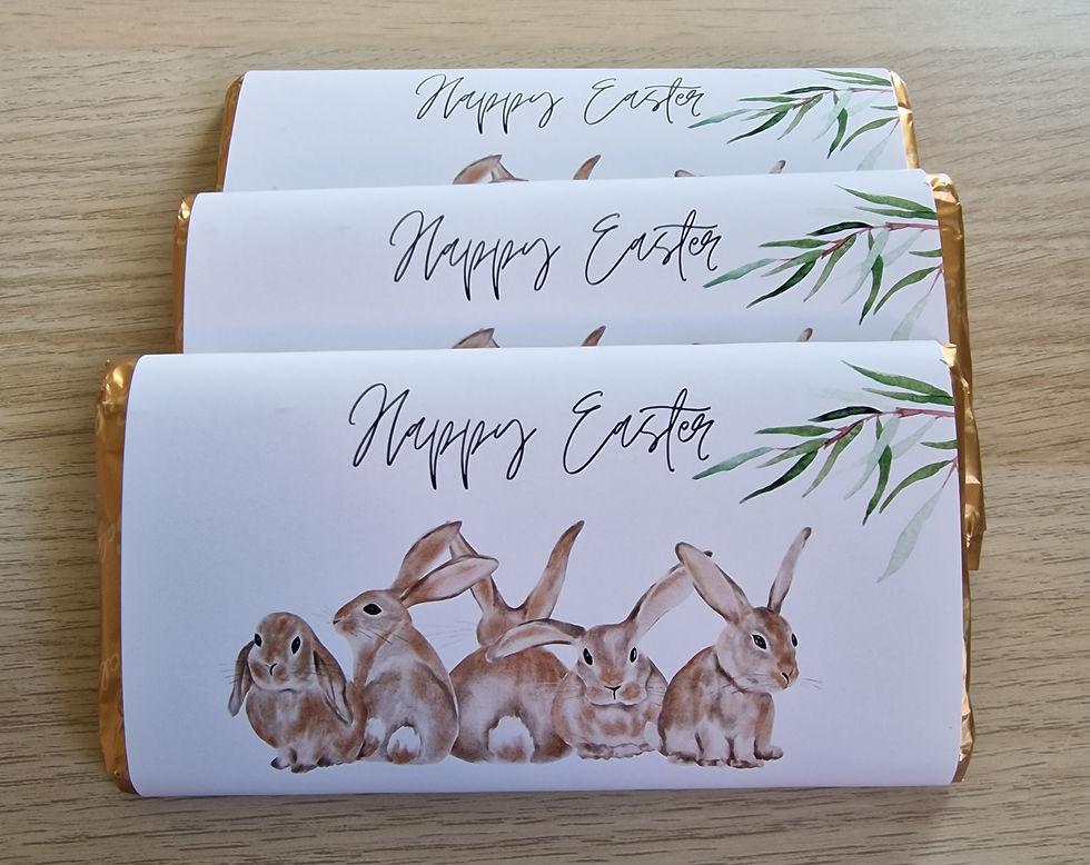 Thumbnail: Easter personalised chocolate bar wrapper gift