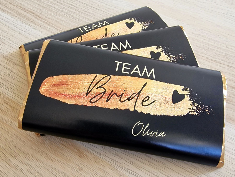 Thumbnail: Team Bride personalised chocolate bar wrapper, bridesmaid proposal