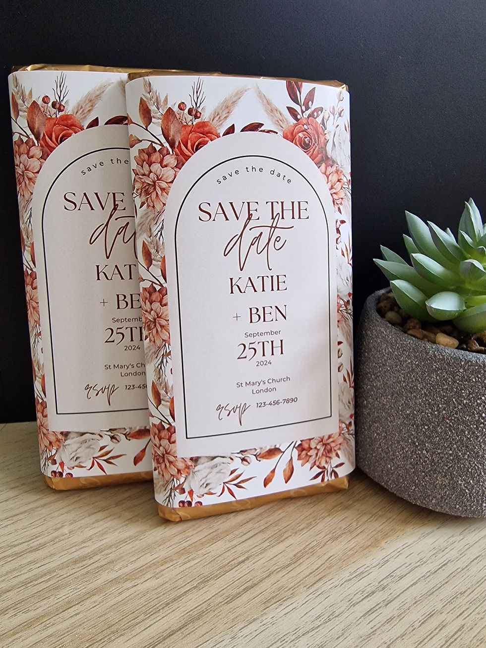 Thumbnail: Save the Date- personalised chocolate bar/wrapper, Save the date gift