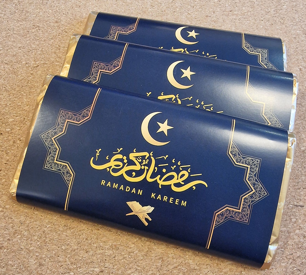 Thumbnail: Ramadan Kareem chocolate bar wrapper gift