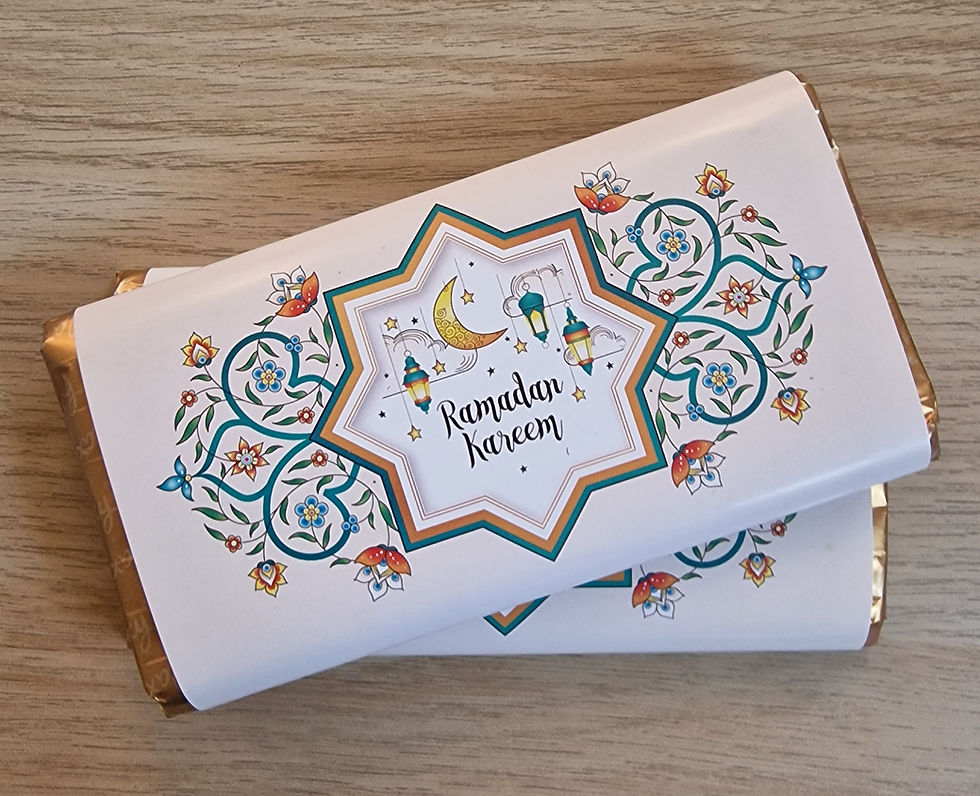 Thumbnail: Ramadan Kareem chocolate bar wrapper gift