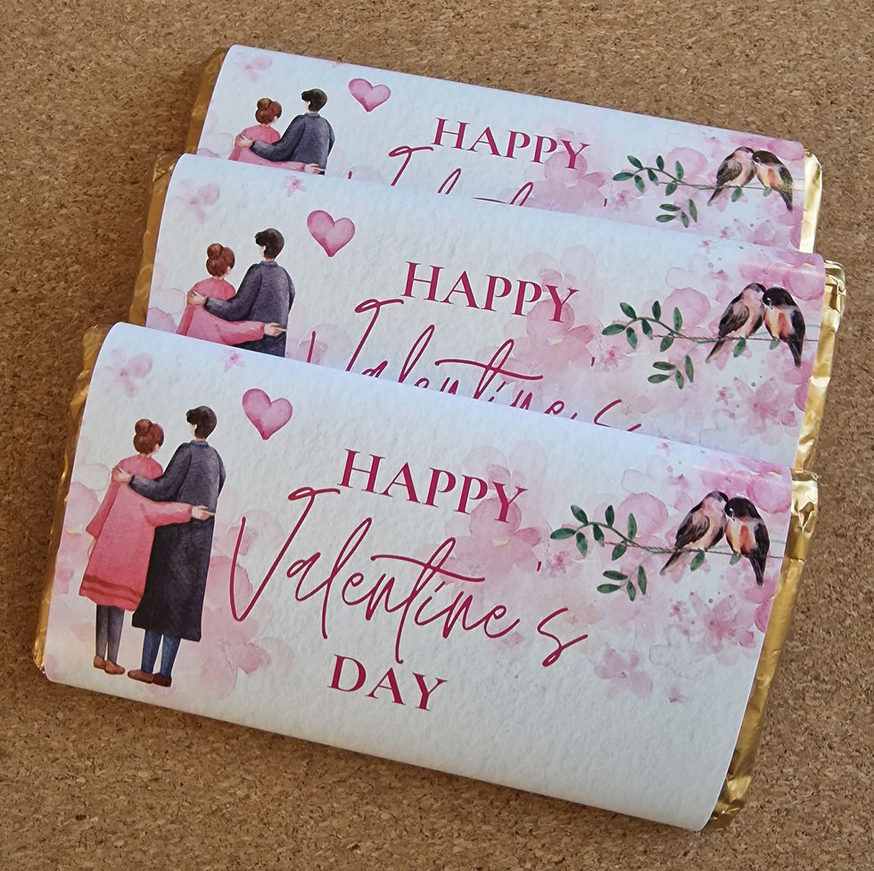 Thumbnail: Valentine's Day personalised chocolate bar wrapper