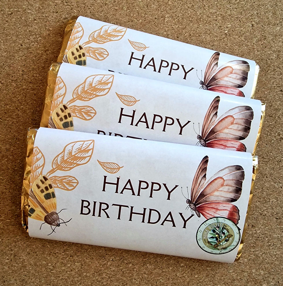Thumbnail: Butterfly happy birthday chocolate bar wrapper gift