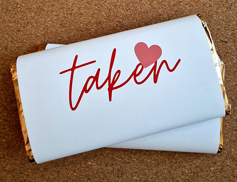 Thumbnail: Valentine's Day personalised chocolate bar wrapper
