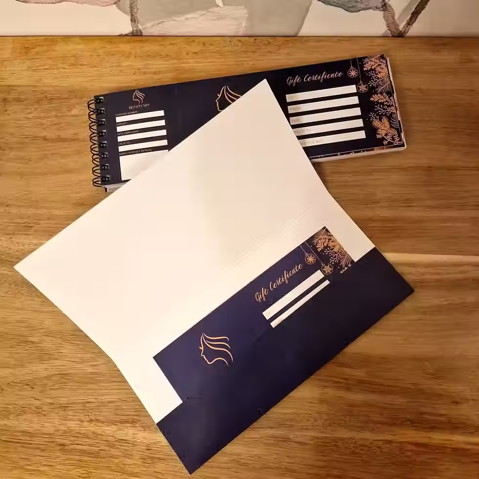 Thumbnail: Custom printed gift Voucher books, Gift cards, personalised Vouchers, Gift certificate with matching envelopes, gift cards wi