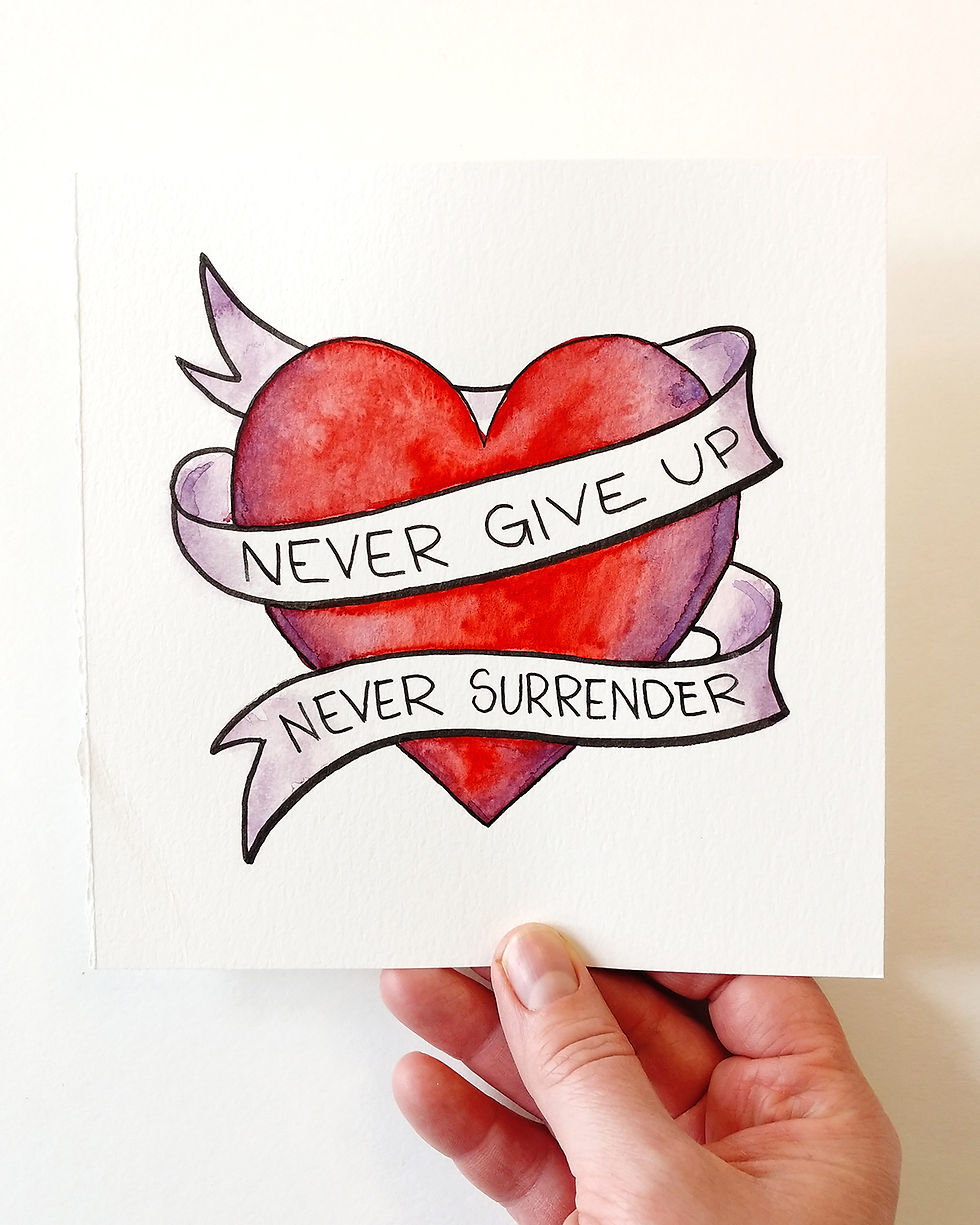 Thumbnail: Never Give Up, Never Surrender (Red) - Originals