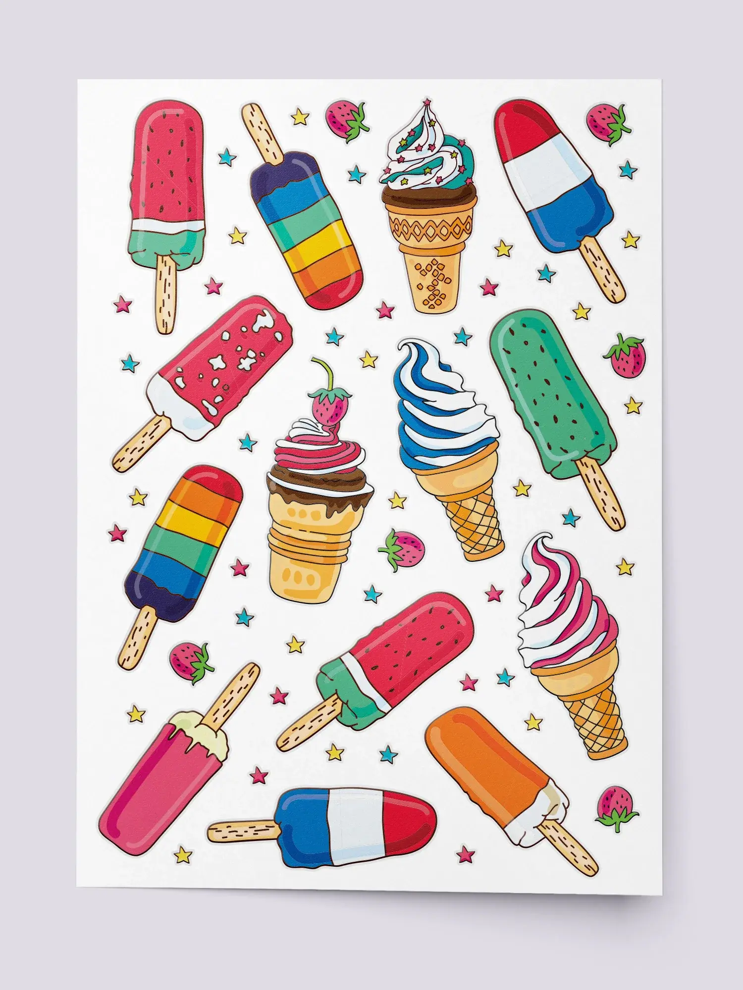 設計師品牌轉印貼紙 — 冰棒與霜淇淋