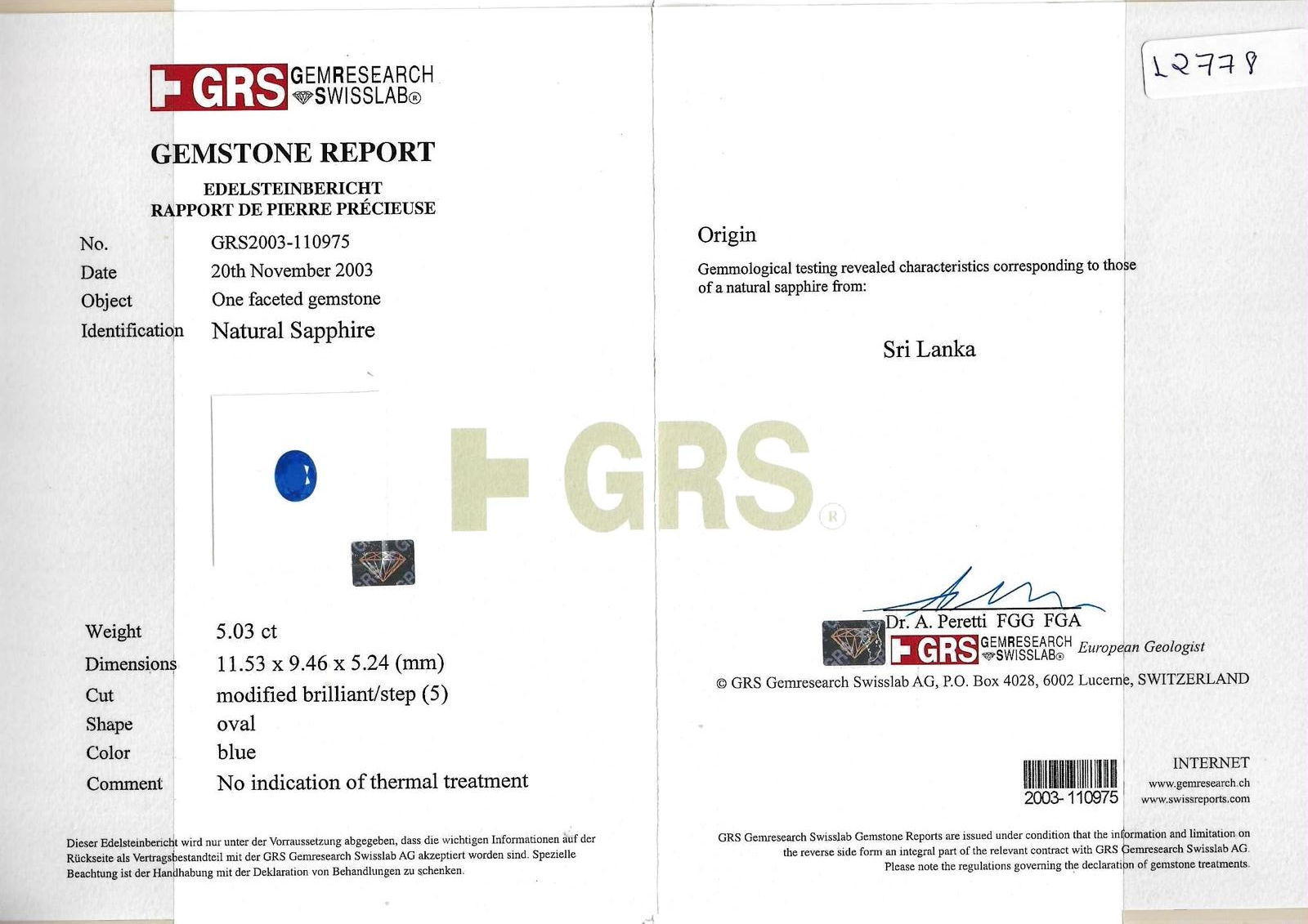 Natural Sapphire 5.03ct