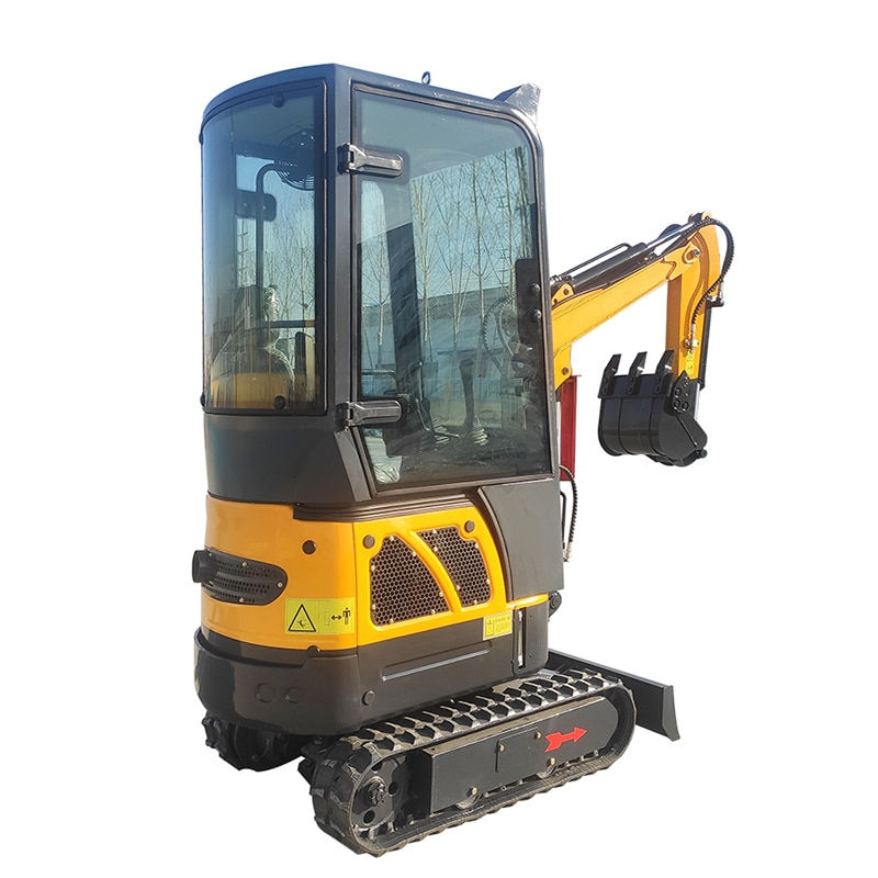 Thumbnail: CE Approved 1ton Closed Cabin Hydraulic Mini Crawler Excavator Farm Home