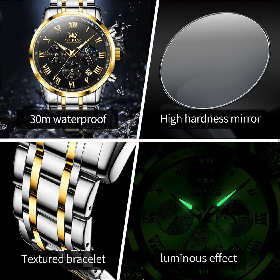 Thumbnail: Men's Watch OLEVS 5529 Top Luxury Brand  Waterproof Stainless Steel Quartz