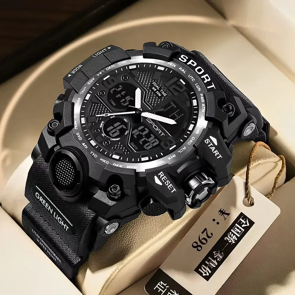 Thumbnail: Men's Electronic Watch Teenage Men's Junior Black Technology Sports Glow