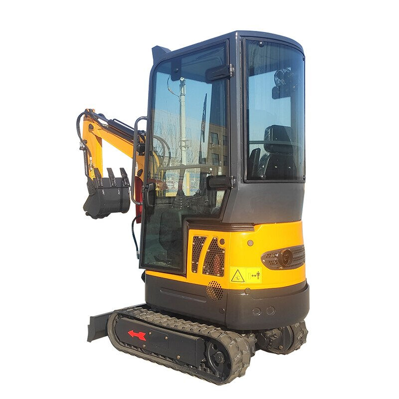Thumbnail: CE Approved 1ton Closed Cabin Hydraulic Mini Crawler Excavator Farm Home