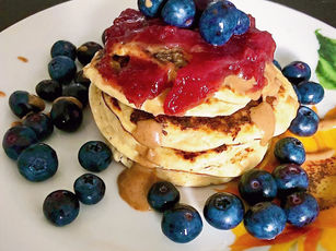 Pancakes fiocchi di latte e mirtilli