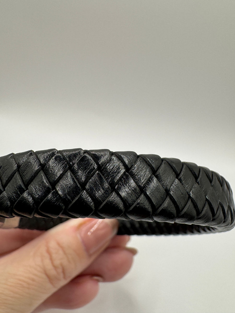 Thumbnail: Leather and Steel Gents Bracelet