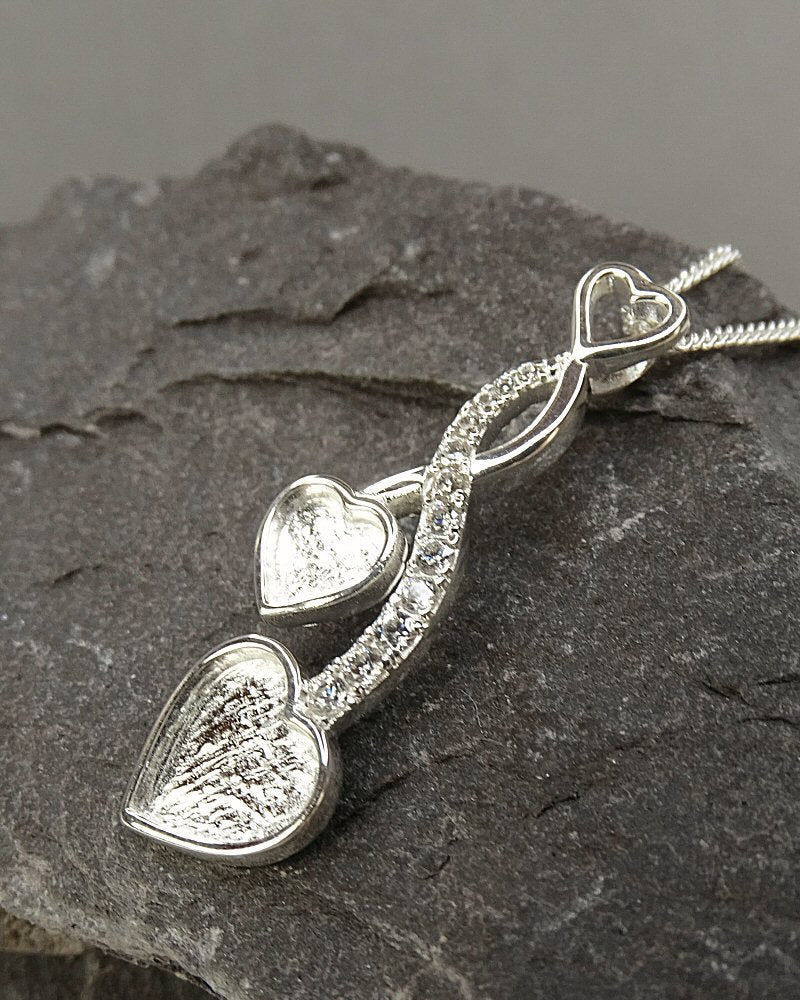 Entwined Hearts Drop Pendant