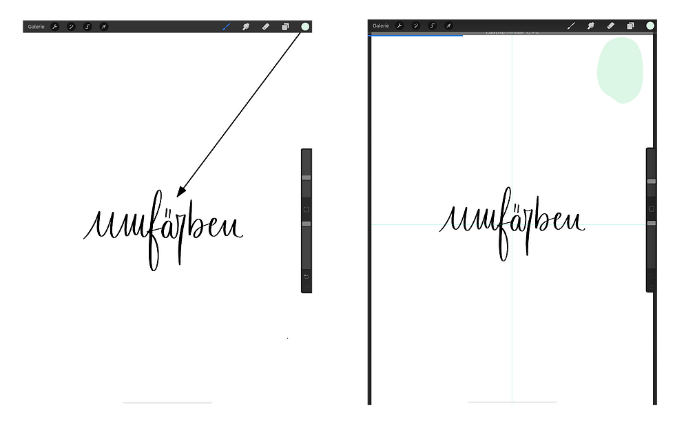 Umfärben in Procreate - Procreate lernen step by step / Lettering mit dem Apple iPad und dem Apple Pencil