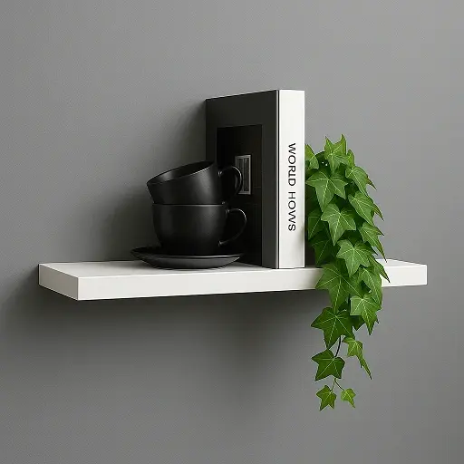 למדפים צפים מעץ אורן בצבעים