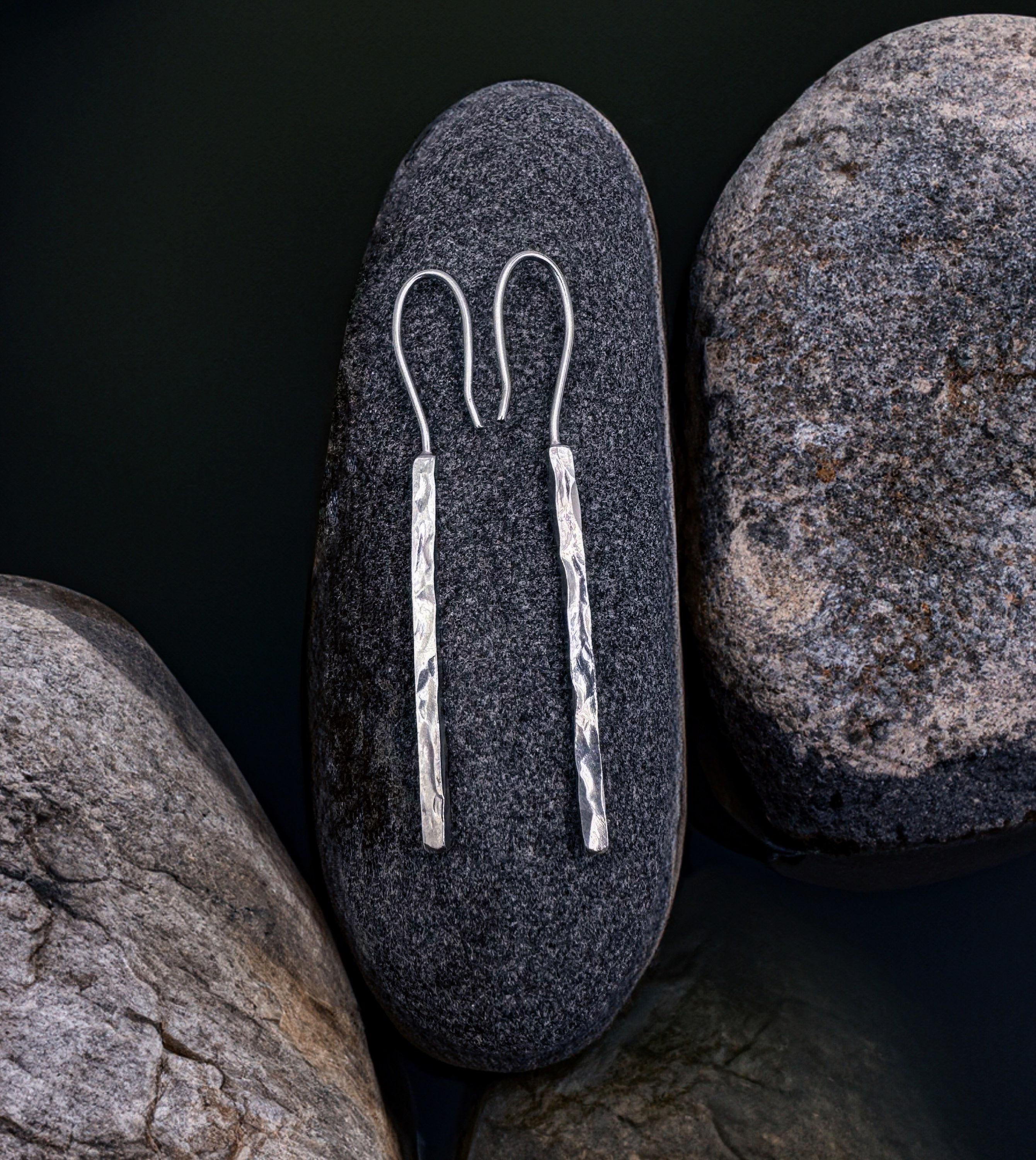 sterling silver bar earrings