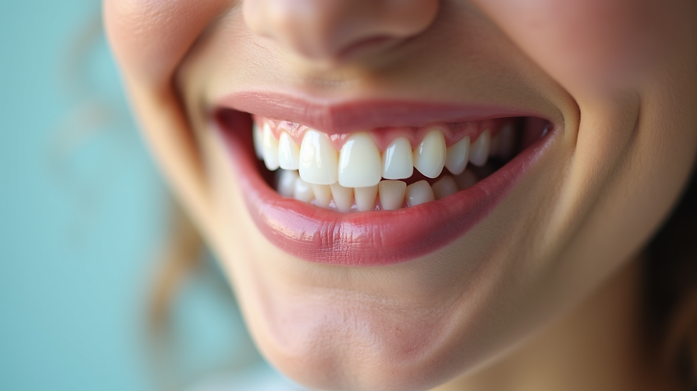 Close-up view of a bright white smile after teeth whitening