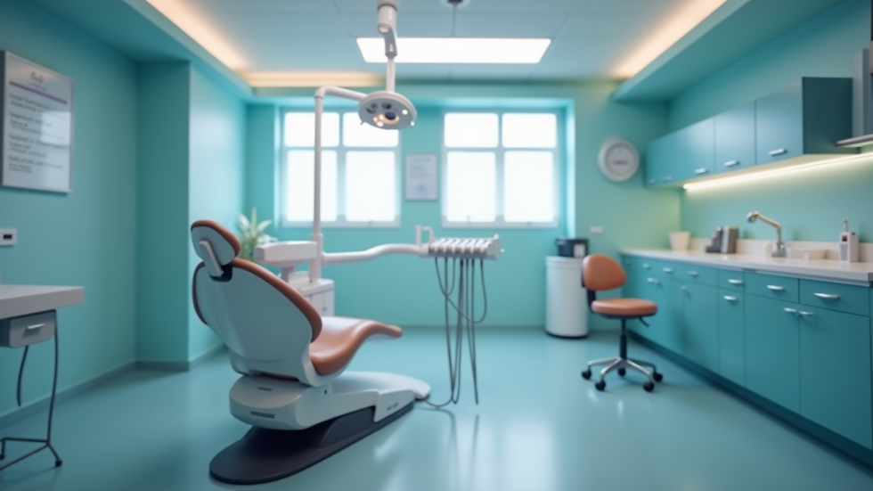 Eye-level view of a dental clinic with modern implant equipment