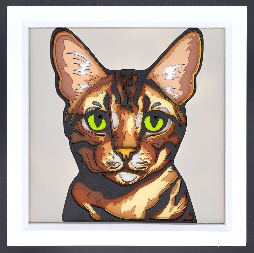 Bengal Cat Layered Portrait
