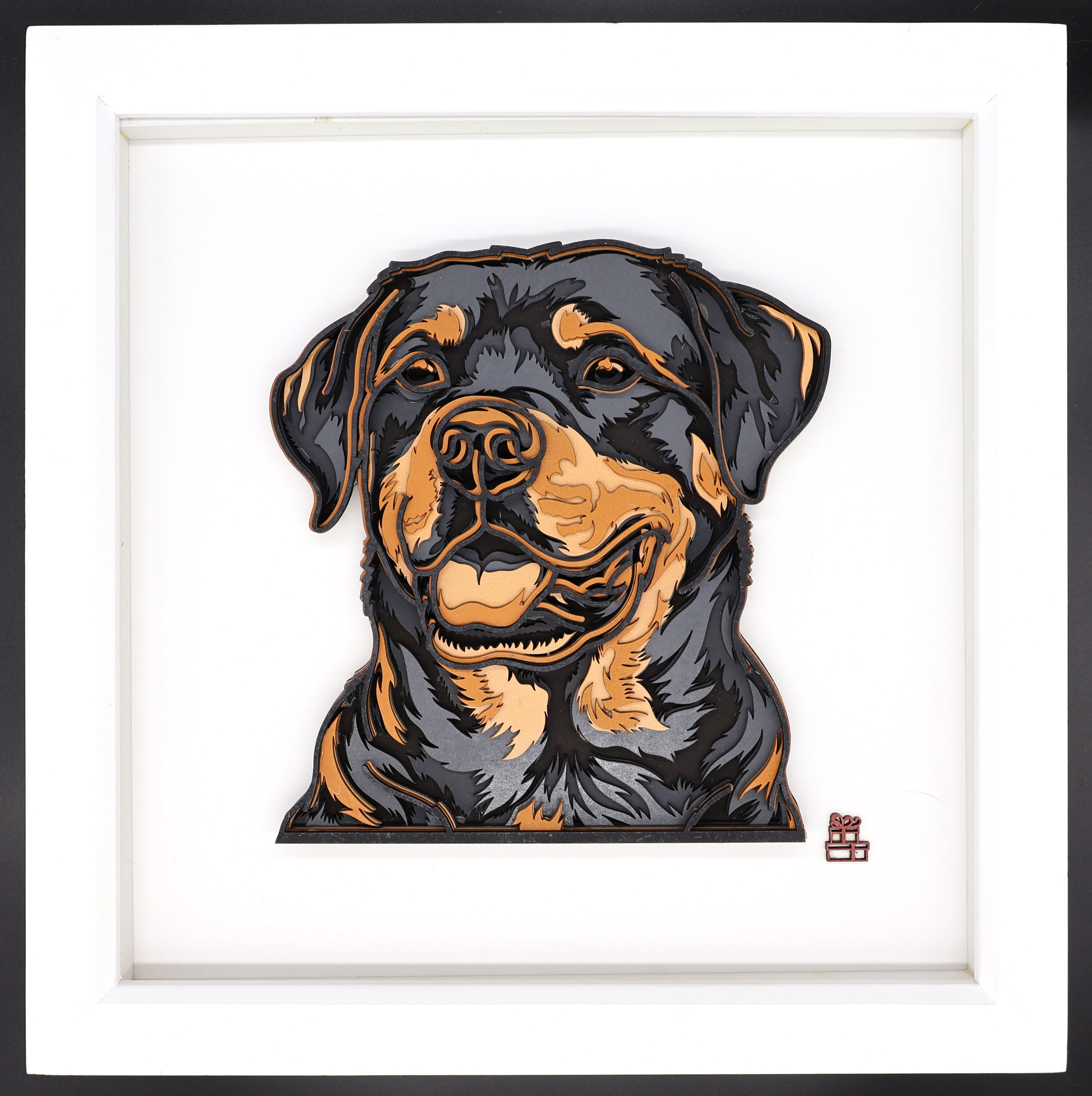 Rottweiler Dog Layered Wall Art
