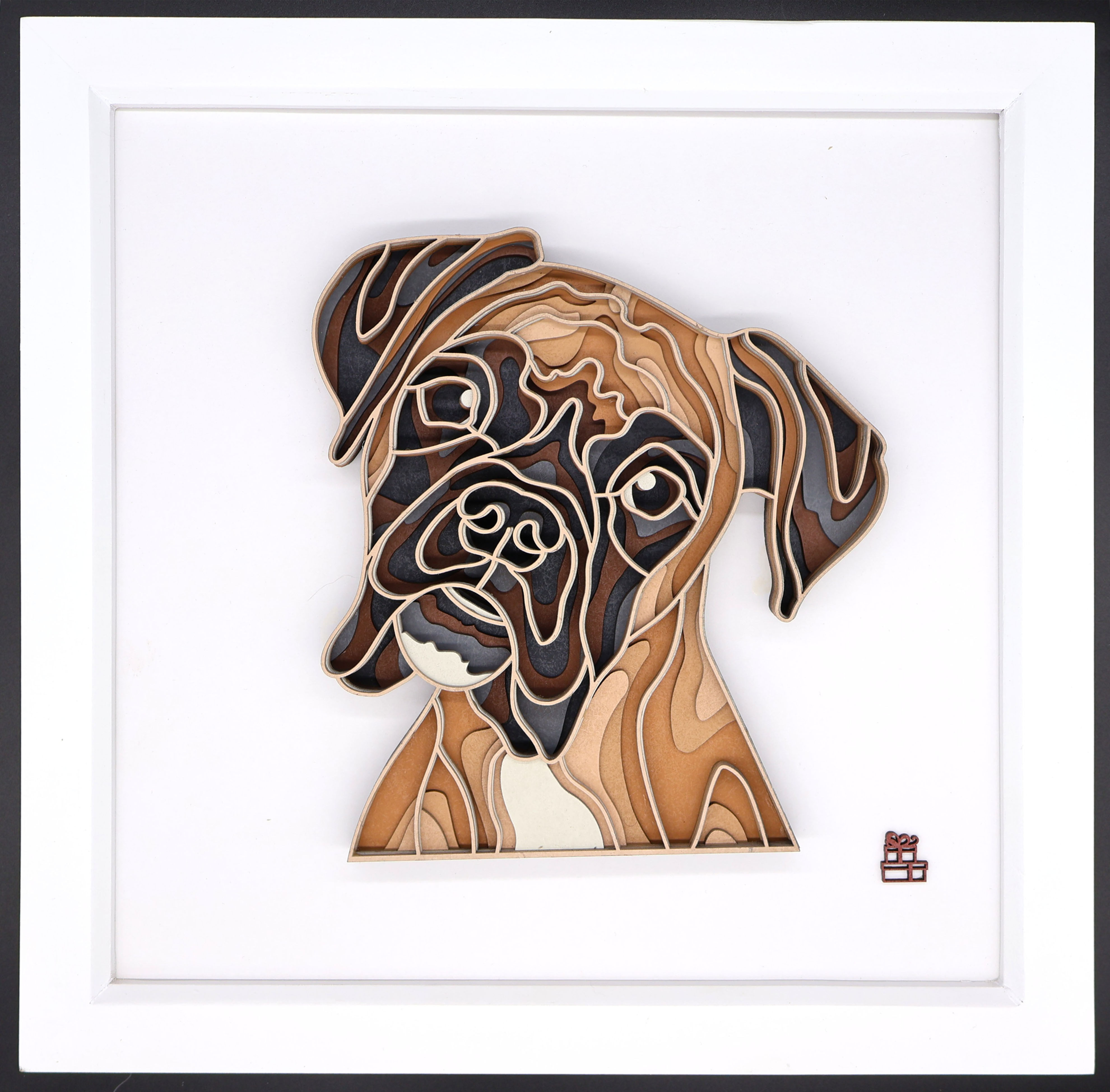 Charming Boxer Dog Layered Wall Art