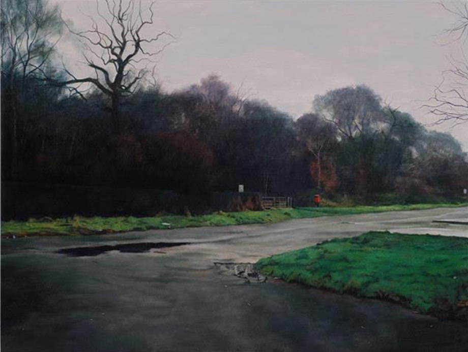 Landscape with Dogshit Bin, George Shaw Exhibition Review Adrian Coleman - Dark Yellow Dot