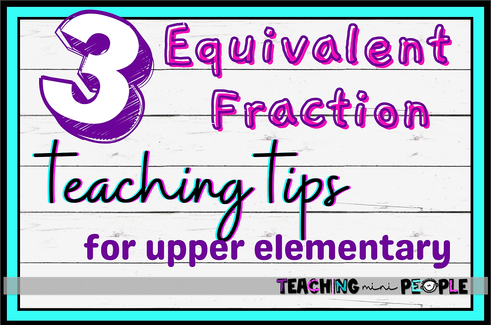 This blog post includes 3 teacher tested tips for teaching equivalent fractions to upper elementary students.