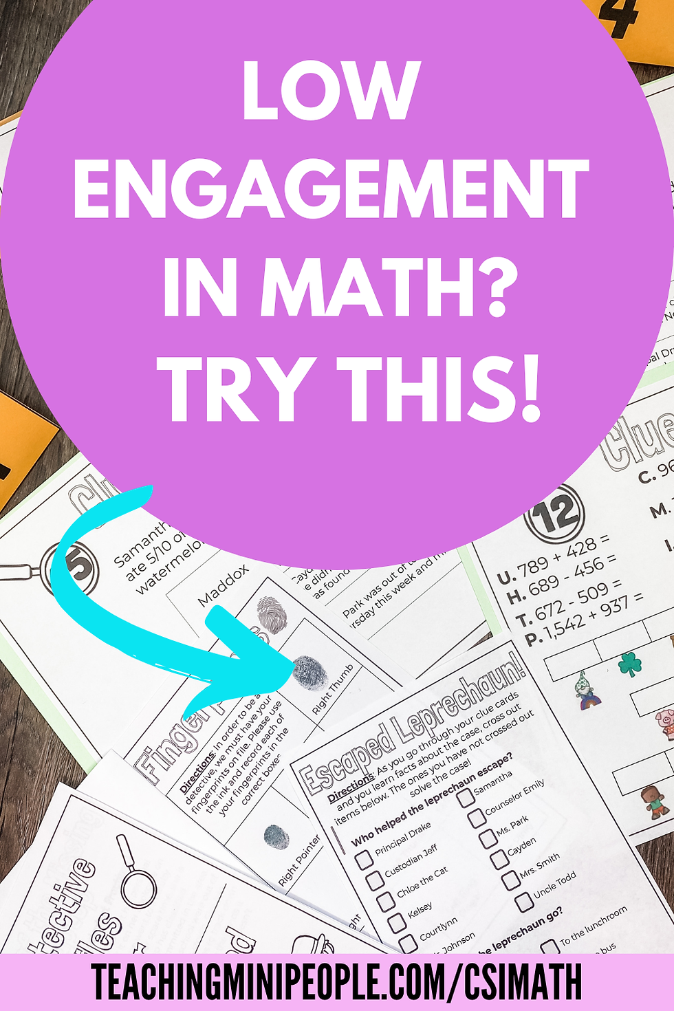 Transform your math block using CSI math detective sets to keep students engaged with word problems!