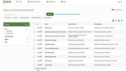 Agency Interest Lookup Results