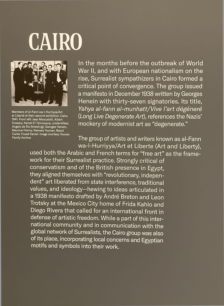 1930's and 1940's Art et Liberté the avant garde artists and writers lead the Surrealism movement in Egypt 